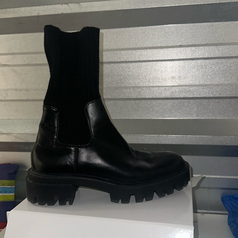 Zara sock boots leather